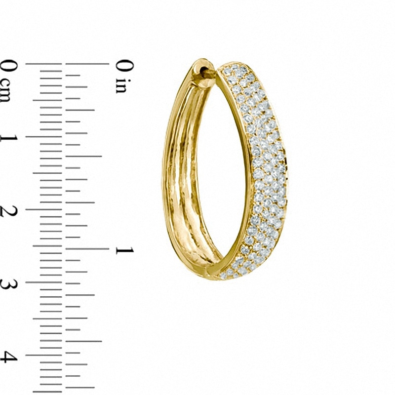 2.00 CT. T.W. Diamond Pavé Hoop Earrings in 14K Gold