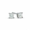 Thumbnail Image 0 of 0.20 CT. T.W. Canadian Certified Princess-Cut Diamond Solitaire Stud Earrings in 14K White Gold (I/I2)