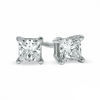 Thumbnail Image 1 of 0.50 CT. T.W. Canadian Certified Princess-Cut Diamond Solitaire Stud Earrings in 14K White Gold (I/I2)