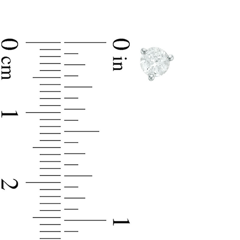 Main Image 2 of 0.50 CT. T.W. Canadian Certified Diamond Solitaire Stud Earrings in 14K White Gold (I/I2)