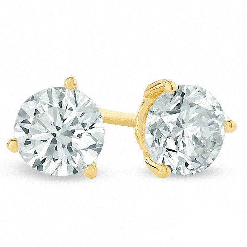 0.50 CT. T.W. Canadian Certified Diamond Solitaire Stud Earrings in 14K Gold (I/I2)