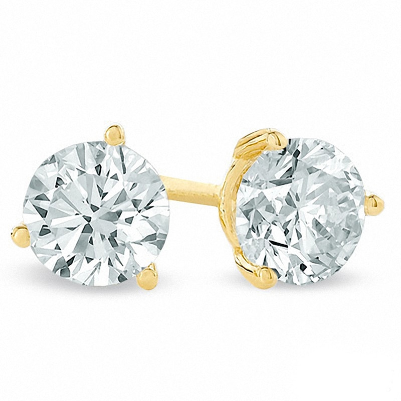 0.30 CT. T.W. Canadian Certified Diamond Solitaire Stud Earrings in 14K Gold (I/I2)