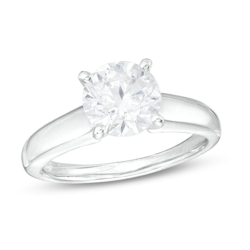 14K SOLID  WHITE GOLD 1.50 CT ROUND BRILLIANT CUT  SOLITAIRE ENGAGEMENT RING