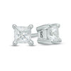 Thumbnail Image 0 of 0.70 CT. T.W. Certified Canadian Princess-Cut Diamond Solitaire Stud Earrings in 14K White Gold (I/I2)
