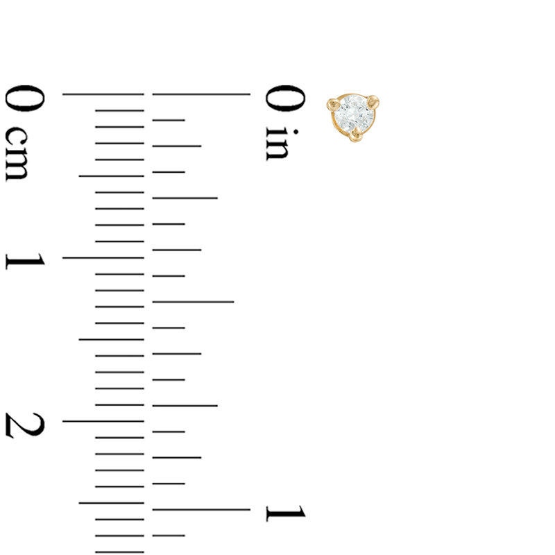 Main Image 2 of 0.10 CT. T.W. Canadian Certified Diamond Solitaire Stud Earrings in 14K Gold (I/I2)