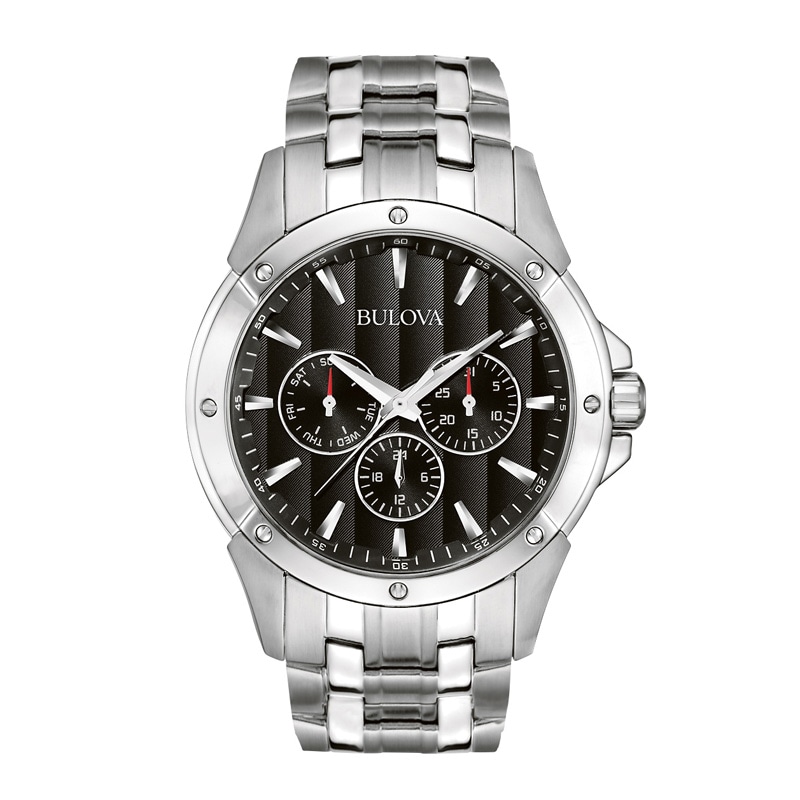 Men's Bulova Classic Chronograph Watch with Black Dial (Model: 96C107)|Peoples Jewellers