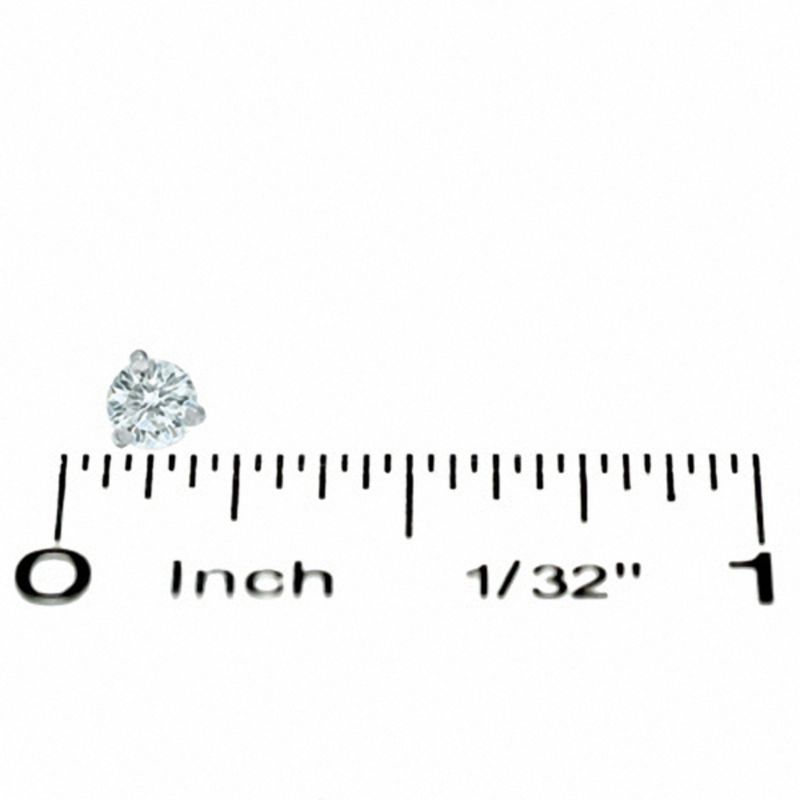 Main Image 2 of 0.20 CT. T.W. Canadian Certified Diamond Solitaire Stud Earrings in 14K White Gold (I/I2)