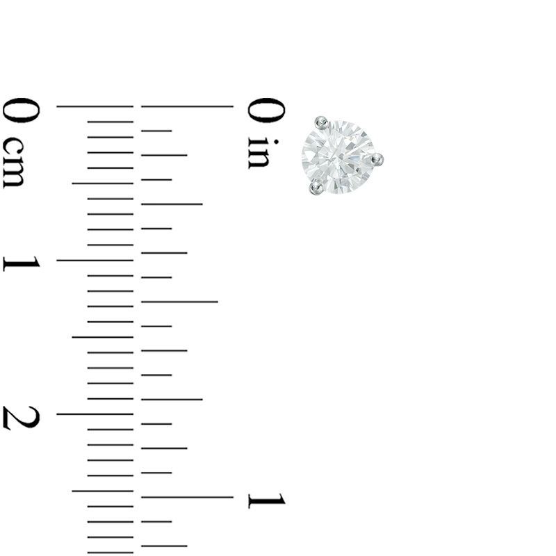 Main Image 2 of 0.70 CT. T.W. Certified Canadian Diamond Solitaire Stud Earrings in 14K White Gold (I/I2)