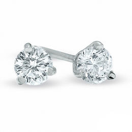 0.10 CT. T.W. Canadian Certified Diamond Solitaire Stud Earrings in 14K White Gold (I/I2)