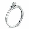 0.20 CT. T.W. Diamond Triple Cluster Promise Ring in 10K White Gold