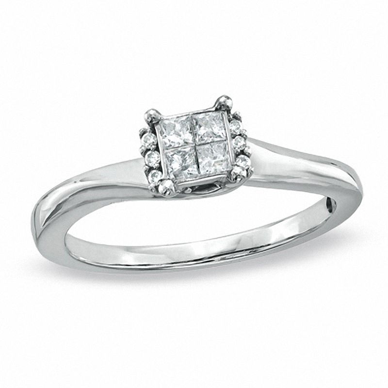 0.20 CT. T.W. Princess-Cut Diamond Promise Ring in 10K White Gold|Peoples Jewellers