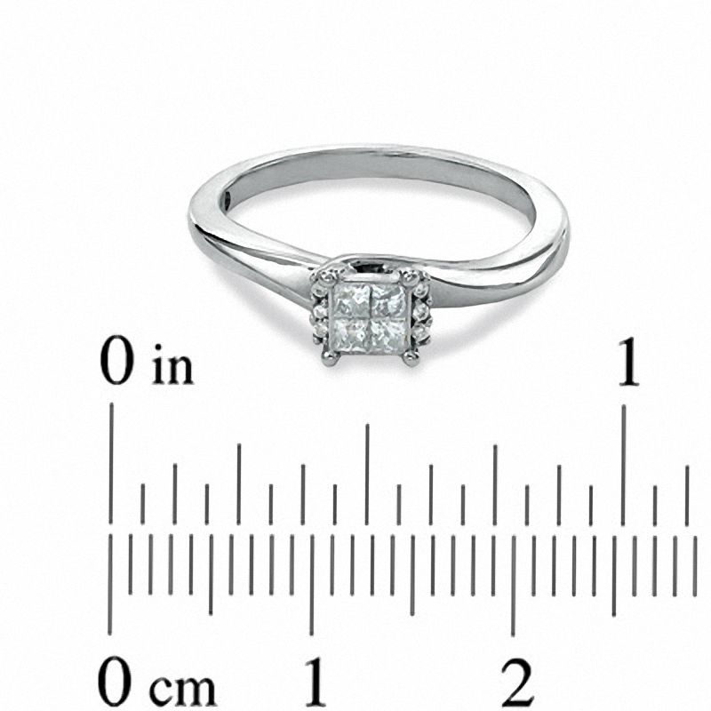 0.20 CT. T.W. Princess-Cut Diamond Promise Ring in 10K White Gold