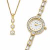 Thumbnail Image 1 of Ladies' Bulova Gold-Tone Watch and Necklace Boxed Set (Model: 98X106)