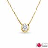 0.10 CT. Certified Canadian Diamond Solitaire Bezel Pendant in 10K White Gold (I/I2)