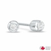Thumbnail Image 1 of 0.10 CT. T.W. Certified Canadian Diamond Solitaire Bezel Stud Earrings in 10K White Gold (I/I2)