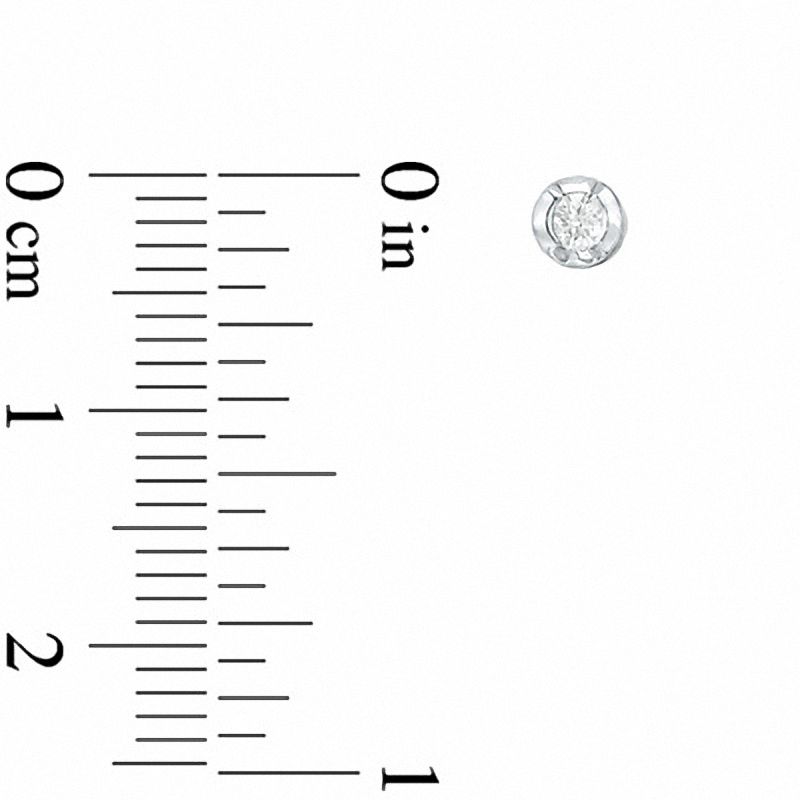Main Image 2 of 0.10 CT. T.W. Certified Canadian Diamond Solitaire Bezel Stud Earrings in 10K White Gold (I/I2)