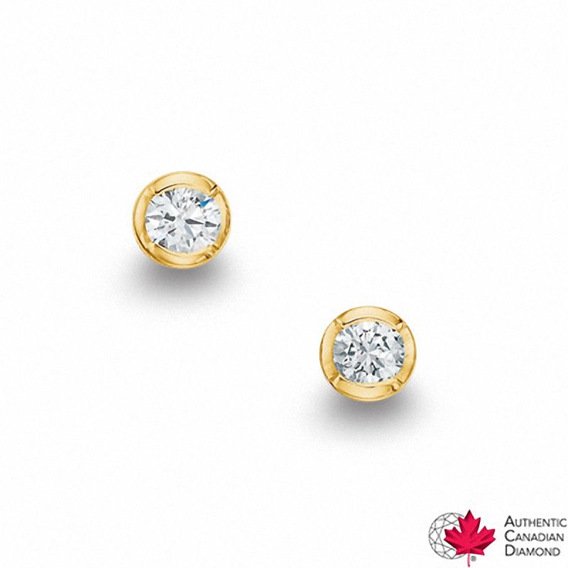 0.20 CT. T.W. Certified Canadian Diamond Solitaire Stud Earrings in 10K Gold (I/I2)|Peoples Jewellers