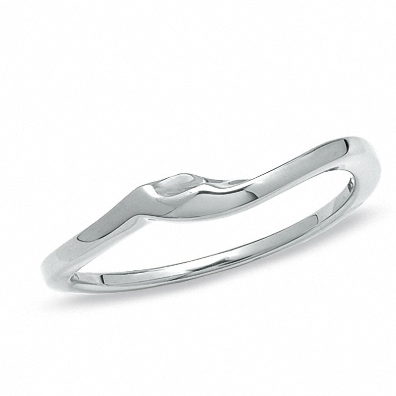 Main Image 1 of 14K White Gold Shadow Wedding Band