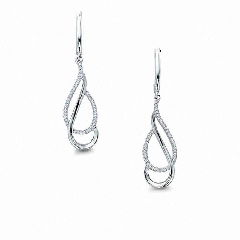 0.20 CT. T.W. Diamond Double Drop Earrings in Sterling Silver|Peoples Jewellers