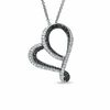 Thumbnail Image 0 of 0.20 CT. T.W. Enhanced Black and White Diamond Tilted Heart Pendant in Sterling Silver