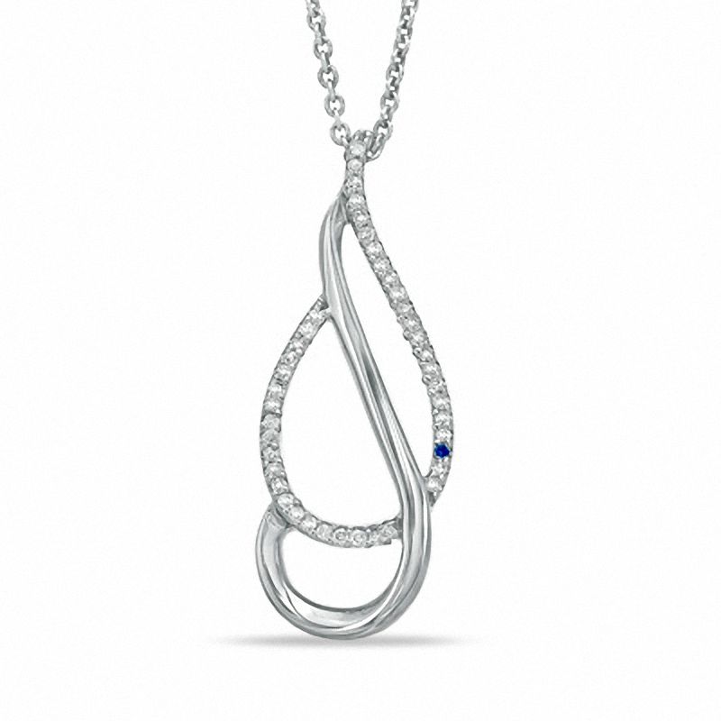 0.10 CT. T.W. Diamond Double Drop Pendant in Sterling Silver|Peoples Jewellers