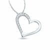 Thumbnail Image 1 of 0.16 CT. T.W. Diamond Tilt Heart Pendant in 10K White Gold