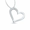 Thumbnail Image 0 of 0.16 CT. T.W. Diamond Tilt Heart Pendant in 10K White Gold