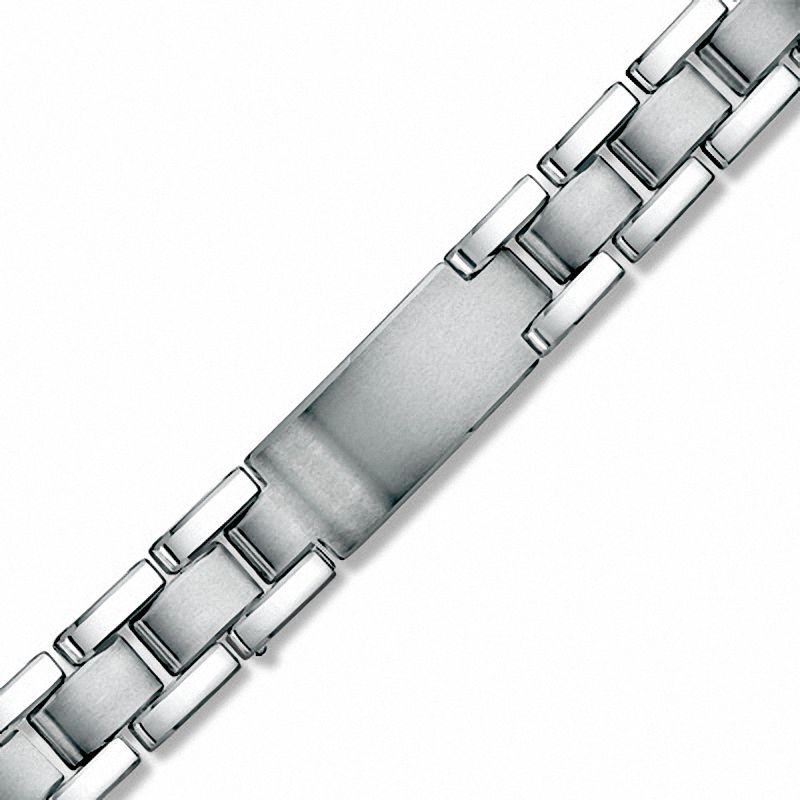 Men's ID Bracelet in Tungsten - 8.5"|Peoples Jewellers