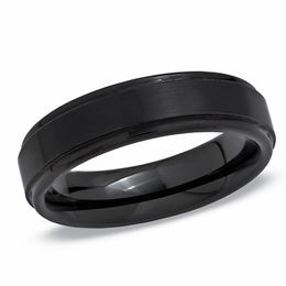 Men's 6.0mm Wedding Band in Tungsten Carbide with Black IP - Size 10