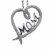 Thumbnail Image 0 of 0.20 CT. T.W. Diamond Mom Heart Pendant in Sterling Silver