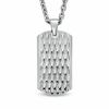 Thumbnail Image 1 of Men's Textured Dog Tag Pendant in Stainless Steel - 24"