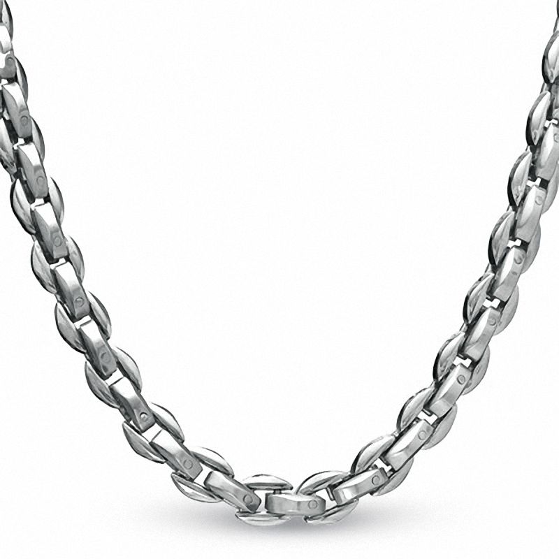 Main Image 1 of Men's Oval Link Chain Necklace in Stainless Steel - 24"