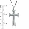 Thumbnail Image 1 of Men's Diamond Accent Cross Pendant in Stainless Steel - 24"