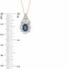 Thumbnail Image 1 of Oval Blue Sapphire 0.33 CT. T.W. Diamond Flower Pendant in 14K Gold