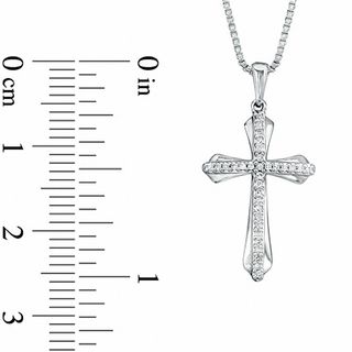0.07 CT. T.W. Diamond Cross Pendant in Sterling Silver