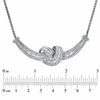 Thumbnail Image 2 of 1.00 CT. T.W. Baguette and Round Diamond Knot Necklace in 10K White Gold - 16"