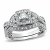 Thumbnail Image 1 of 0.50 CT. T.W. Princess-Cut Diamond Frame Twist Bridal Set in 14K White Gold