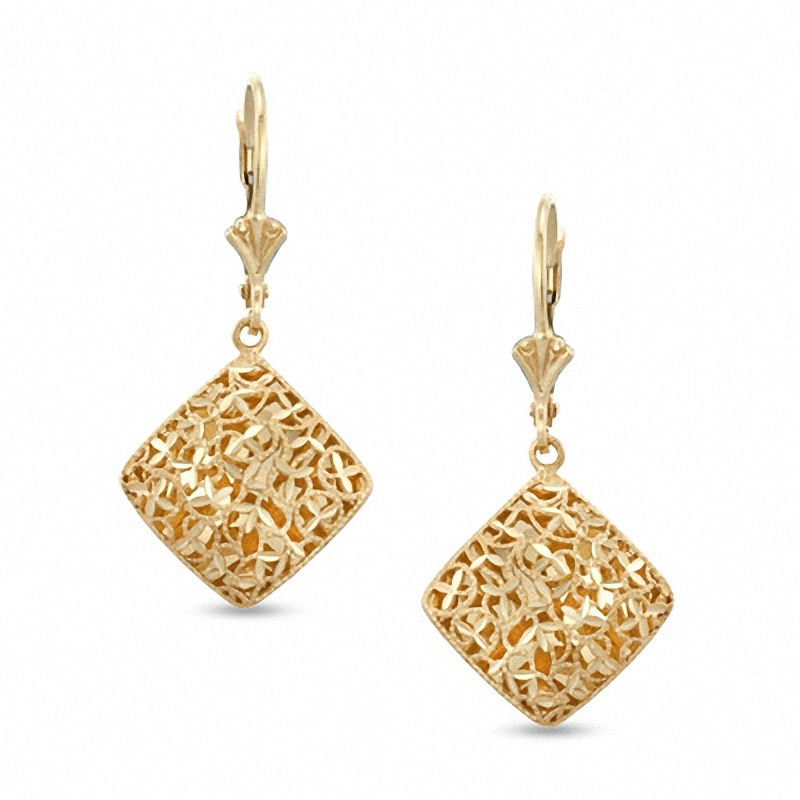 10K Gold Offset Square Double-Sided Earrings|Peoples Jewellers