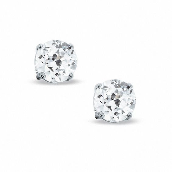 Peoples 6.0mm Lab Created White Sapphire Stud Earrings in Sterling Silver St. Vital Centre