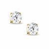 Thumbnail Image 0 of 6.0mm Lab-Created White Sapphire Stud Earrings in Sterling Silver with 14K Gold Plate