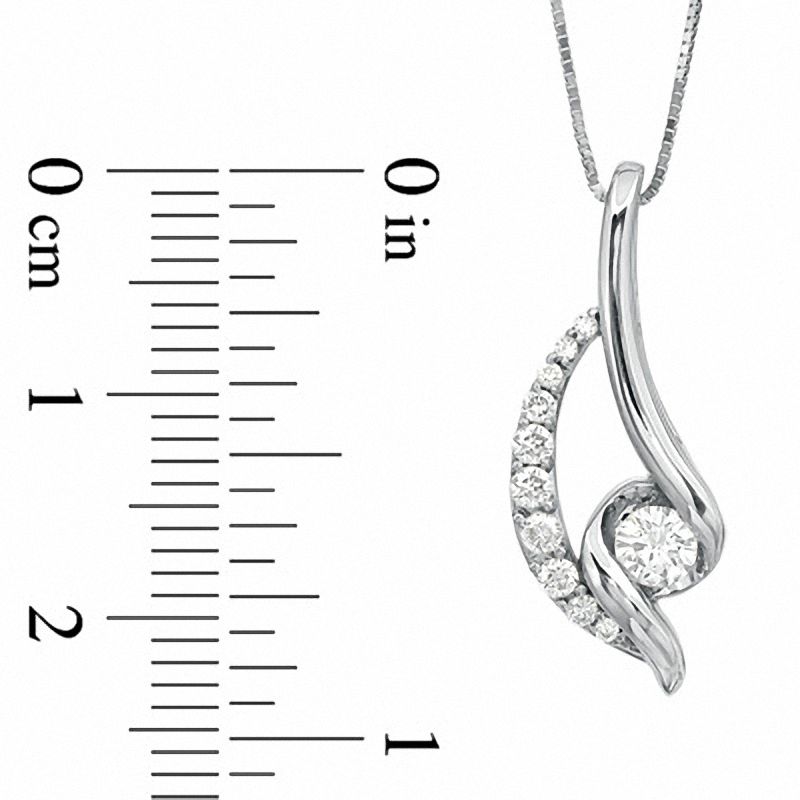 Main Image 2 of Sirena™ 0.33 CT. T.W. Diamond Loop Pendant in 14K White Gold