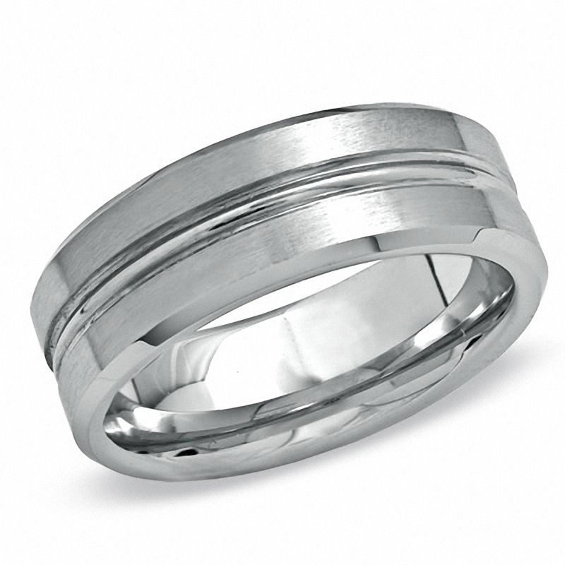 Men's 8.0mm Centre Groove Wedding Band in Cobalt - Size 10|Peoples Jewellers