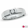 Men's 0.15 CT. Certified Canadian Diamond Solitaire Ring in 14K White Gold (I/I1)