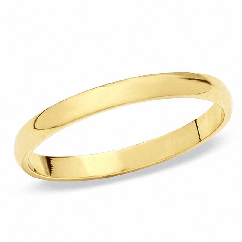 Ladies' 2.0mm Plain Wedding Band in 10K Gold - Size 6