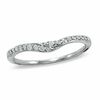 Thumbnail Image 1 of 0.15 CT. T.W. Diamond Wave Contour Wedding Band in 14K White Gold