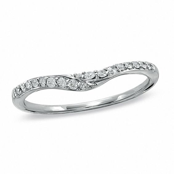 0 15 Ct T W Diamond Wave Contour Wedding Band In 14k White Gold T W Diamond Wave Contour Wedding Band In 14k White Gold