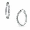 Thumbnail Image 0 of Lab-Created White Sapphire Small Hoop Earrings in Sterling Silver