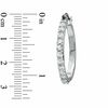 Thumbnail Image 2 of Lab-Created White Sapphire Small Hoop Earrings in Sterling Silver