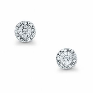 0.06 CT. T.W. Diamond Round Stud Earrings in Sterling Silver