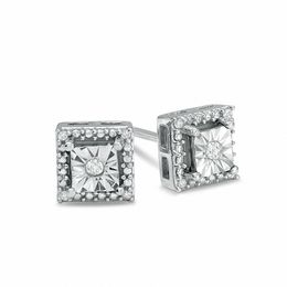 0.05 CT. T.W. Diamond Square Stud Earrings in Sterling Silver